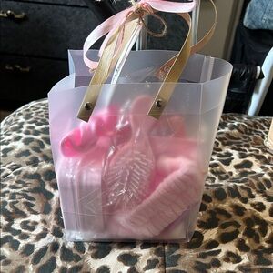 Pink Cozy Gift Bag with Plush Accessories